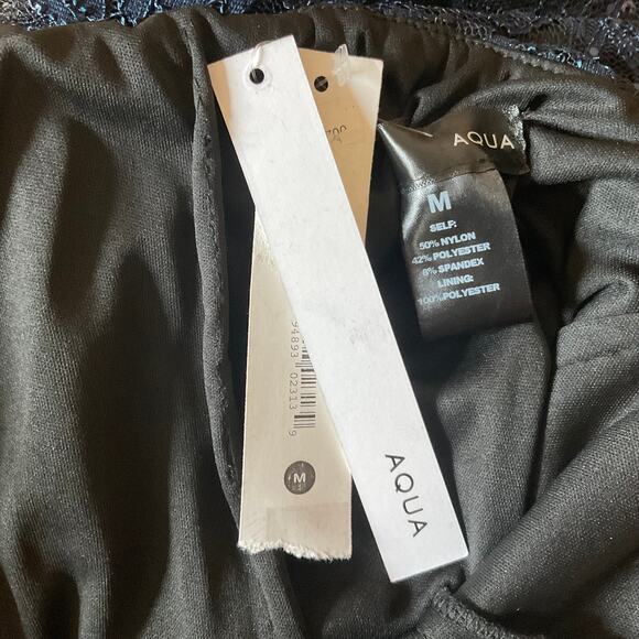 Sequined Lace Sleeveless Mini Sheath Cocktail Dress Blue Size 4 V-Neck by AQUA - Picture 7 of 10